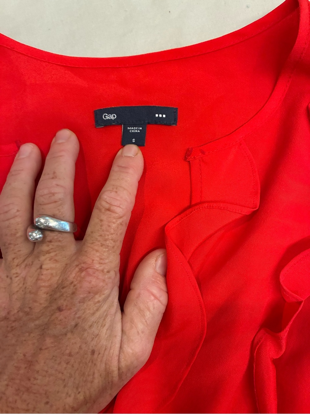 GAP Red Ruffle-Detail Midi Dress - Picture 4 of 4